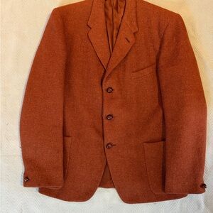 Men's Harris Tweed 41R Brown Rust Wool Blazer